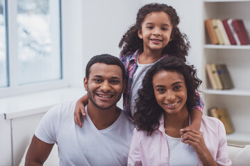 Happy Afro-American family
