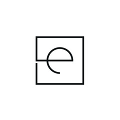Initial Letter E Square Simple Logo Design Inspiration
