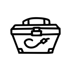tackle box line vector doodle simple icon