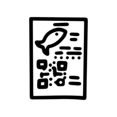 fishing license line vector doodle simple icon