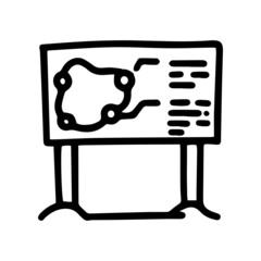 fishing locations board line vector doodle simple icon