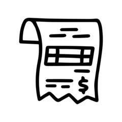 utility bill line vector doodle simple icon