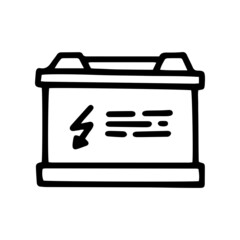 car battery line vector doodle simple icon