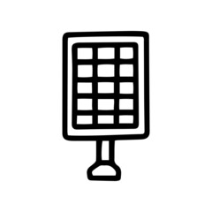 solar panel line vector doodle simple icon