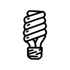energy efficiency light bulb line vector doodle simple icon