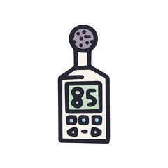 sound level meter color vector doodle simple icon