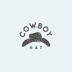 cowboy hat logo design with vintage concept and grunge texture graphic