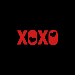 Quote - xo xo xo. Valentine lettering love collection. Hand drawn lettering with beautiful text about love. Perfect for valentine day, wedding and birthday card, stamp	