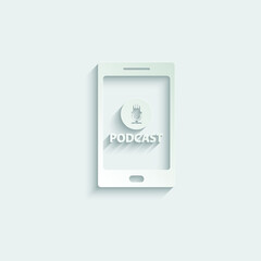 Podcast vector icon microphone sign