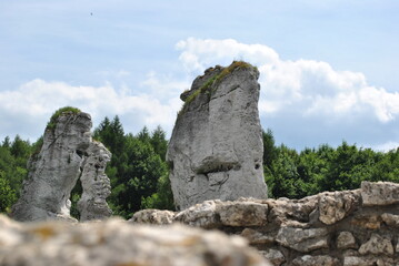 Medieval caste in Poland. Ogrodzieniec. Spectacular ruins. Perfect for wallpaper.