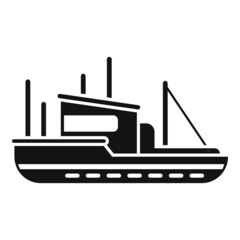 Obraz premium Fishing boat icon simple vector. Fish ship