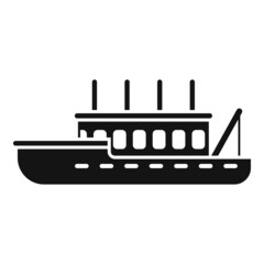 Commercial fish boat icon simple vector. Sea ship