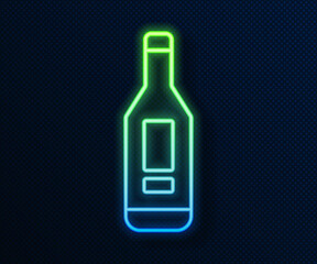 Glowing neon line Medical digital thermometer for medical examination icon isolated on blue background. Vector