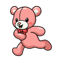 Cute teddy bear cartoon running