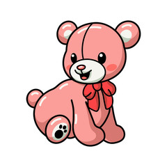 Fototapeta premium Cute teddy bear cartoon sitting