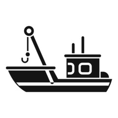 Fish boat net icon simple vector. Sea vessel