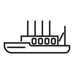 Obraz premium Commercial fish boat icon outline vector. Sea ship