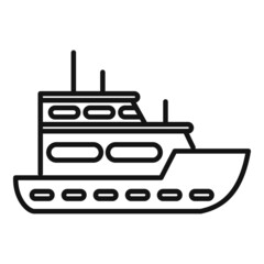 Ocean fishing boat icon outline vector. Fish sea