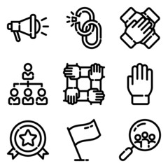 Business Flat Icon Set Isolated On White Background