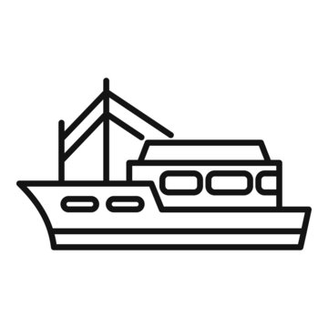 recommend clip art: Water fish boat icon outline vector. Sea ship