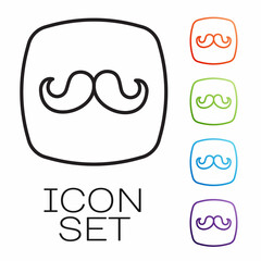 Black line Barbershop icon isolated on white background. Hairdresser logo or signboard. Set icons colorful. Vector