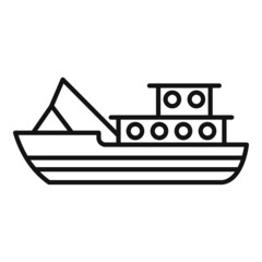 Coast fish boat icon outline vector. Sea vessel