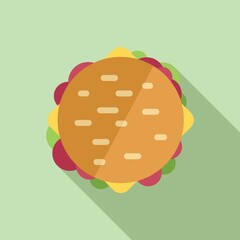 Lunch burger icon flat vector. Food dinner