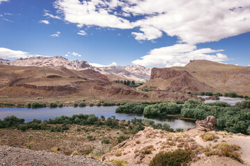 A river crossing a canyon