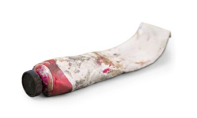 Used colored oil paints and brushes