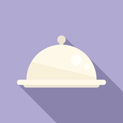 Fototapeta premium Lunch tray icon flat vector. Dinner meal