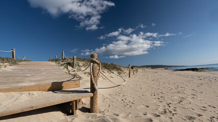 beach entrance on wooden walkway