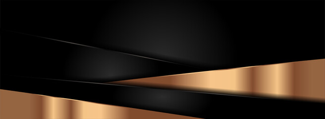 Modern Black Background Combined with Golden Lines Element.