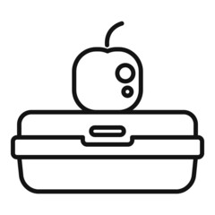 Eco lunch icon outline vector. School meal