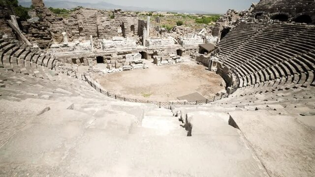 Antiquity of Aspendos greek amphitheatre Antalya Turkey