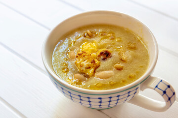 Cauliflower with White Bean Soup