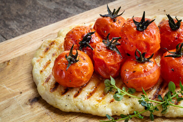 Flatbread with Roasted Cherry Tomatoes and Thyme