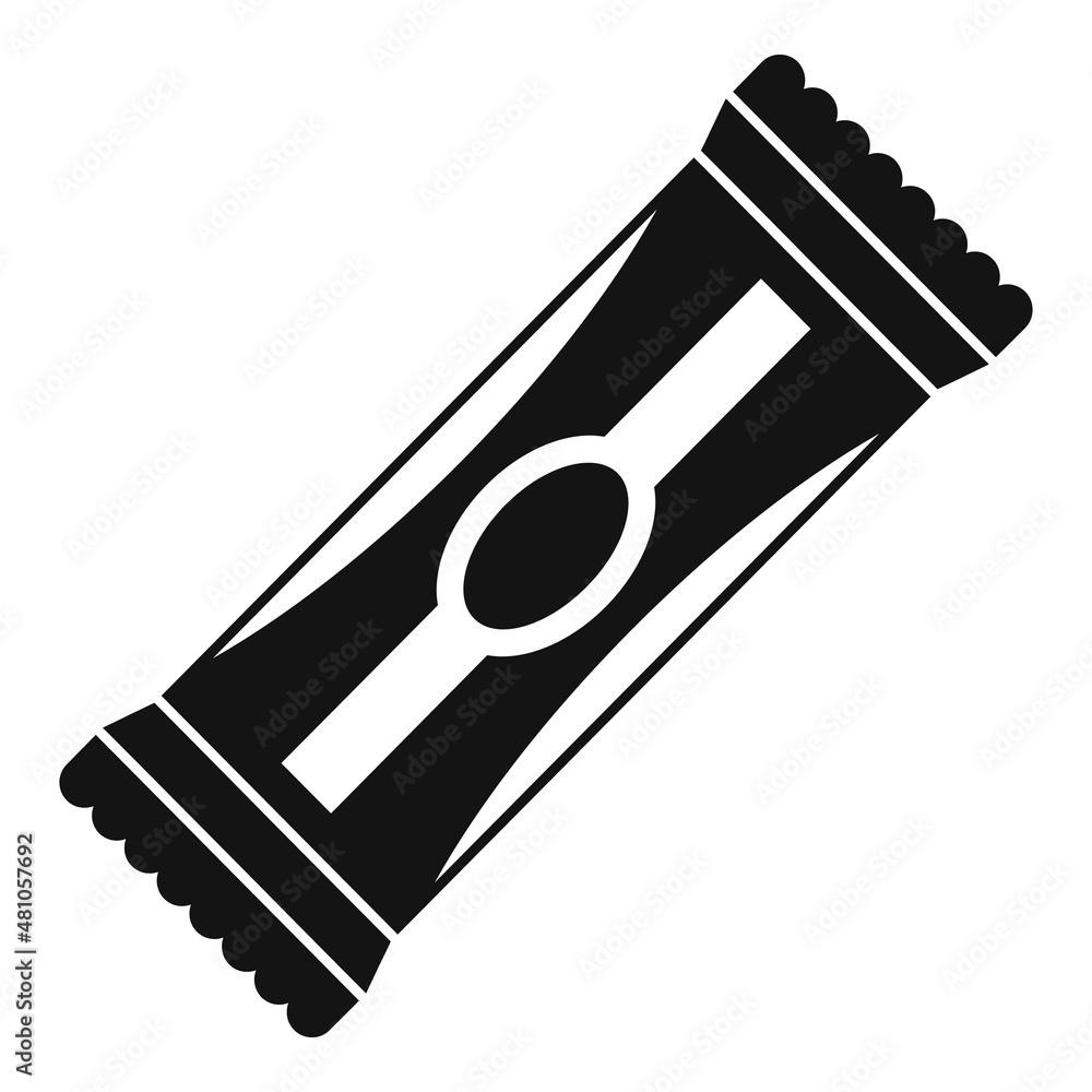 Poster sachet snack bar icon simple vector. protein energy