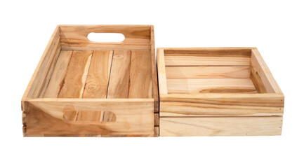 Two wooden crates isolated