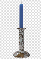 candlestick with burning candle png render