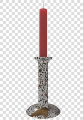 candlestick with burning candle png render