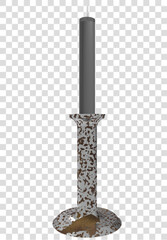 candlestick with burning candle png render