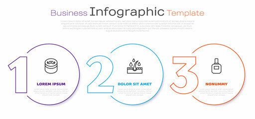 Set line Gel or wax for hair styling, Oil care treatment and Aftershave. Business infographic template. Vector