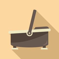 Foot bath equipment icon flat vector. Spa feet