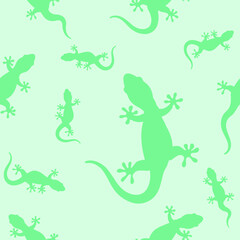 Seamless pattern with gecko lizards. Design for fabric, curtain, background, carpet, wallpaper, clothing, wrapping, Batik, fabric,Vector illustration - obrazy, fototapety, plakaty