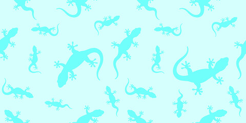 Seamless pattern with gecko lizards. Design for fabric, curtain, background, carpet, wallpaper, clothing, wrapping, Batik, fabric,Vector illustration