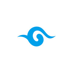 letter g eco blue water waves curves spiral logo vector