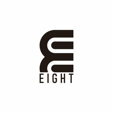 letter e eight symbol geometric logo vector