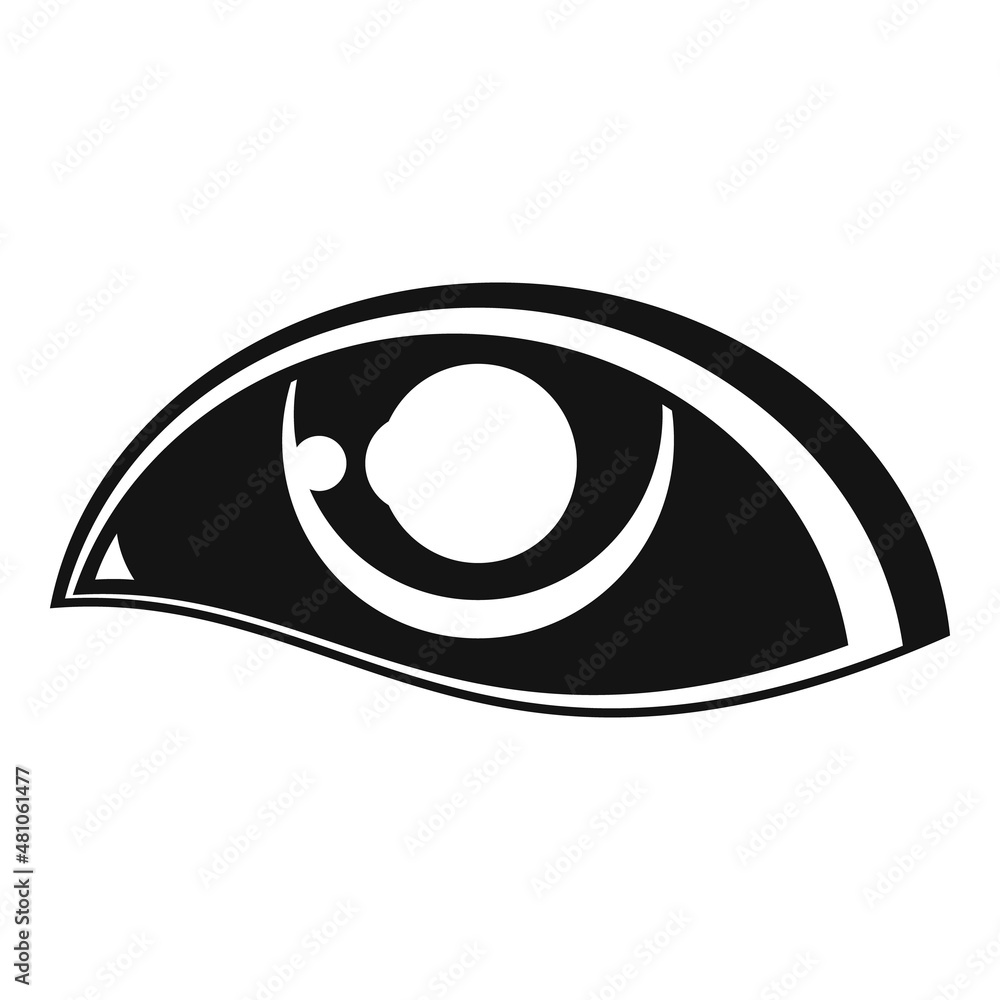 Wall mural eye see icon simple vector. look vision