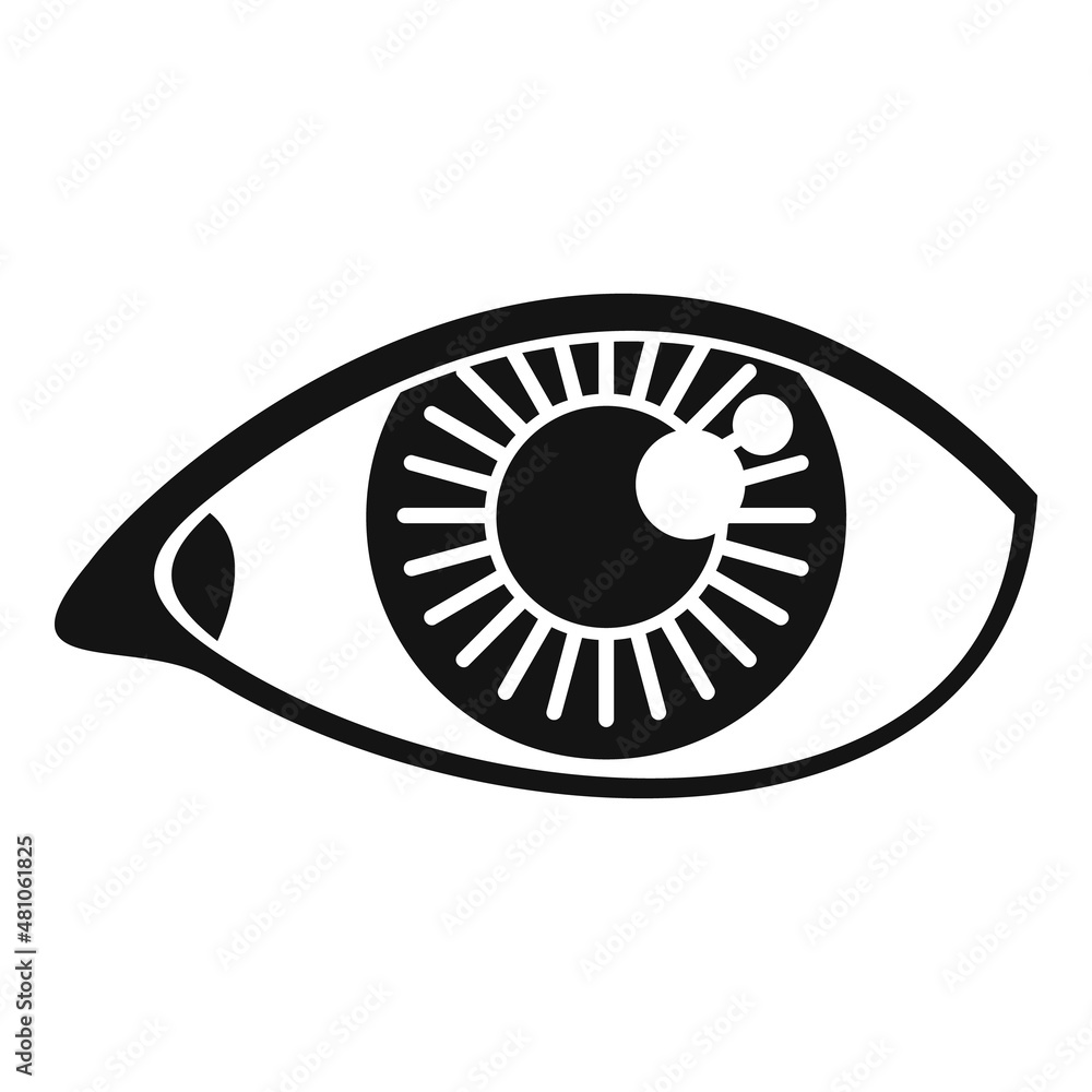 Poster observe eye icon simple vector. view look