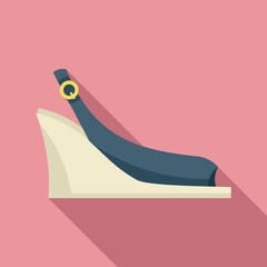 Fashion sandal icon flat vector. Summer shoe